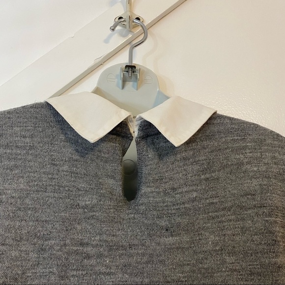 Harve Benard Knee Length Collared Knit Sweater Dress Heathered Gray Sz M - Picture 5 of 9